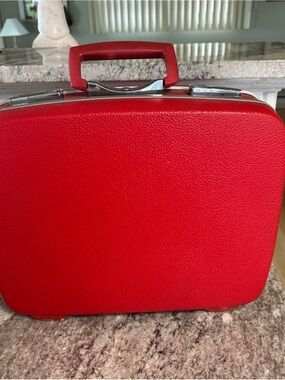 Vtg MCM Mid-Century 50s 60s Royal Traveller Suitcase luggage RED W/Key Eclectic